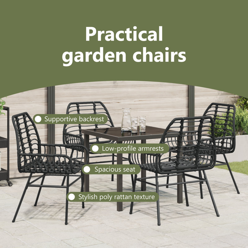 Rectangular 5 - Piece 4 - Person 160Cm L Outdoor Table Set, 73cm H x 80cm W x 80cm D
