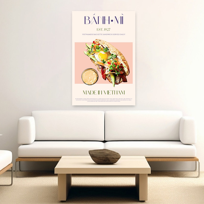 Délicieuse vietnamienne Banh Mi, art mural traditionnel, H 60 po x l 40 po