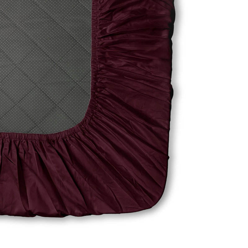 Ensemble de draps en satin Stoa Paris pour lit Queen Size (4 pièces), draps plats et draps-housses rafraîchissants 300 fils/cm², 2 taies d'oreiller, doux pour la peau et les cheveux, essentiels pour la chambre, décoration intérieure esthétique, soirée romantique - Vin