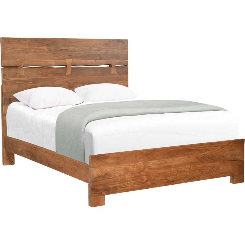Live Edge Solid Wood Panel Bed, Queen