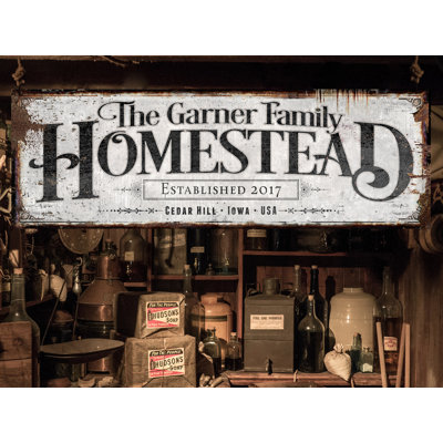 Homestead, nom de famille personnalisé sur toile