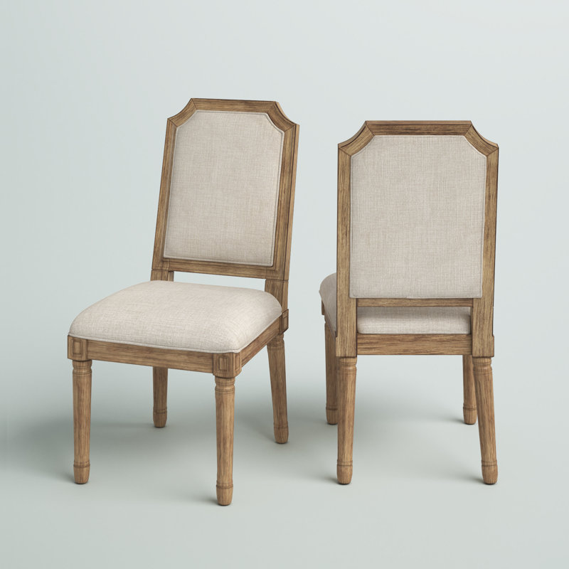 Hildemar 20.5'' H Linen Upholstered Side Chair, Beige, Natural