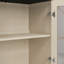 Armoire moderne fusion rétro avec portes en verre trempé et grand rangement parfait pour une organisation élégante-717634790