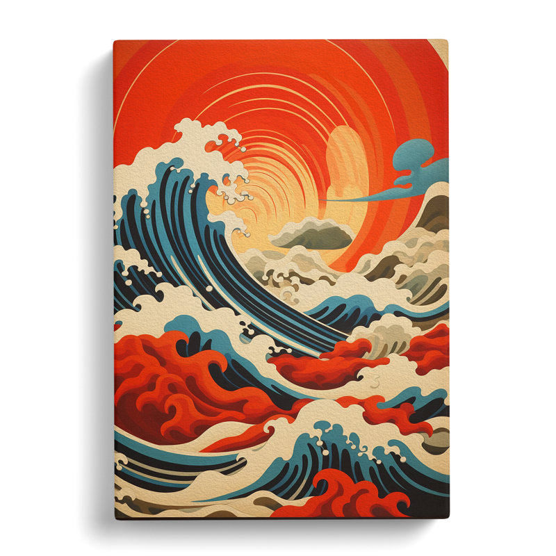 Wave Japanese Constructivism No.2 - Wrapped Canvas, 76cm H x 50cm W x 3cm D