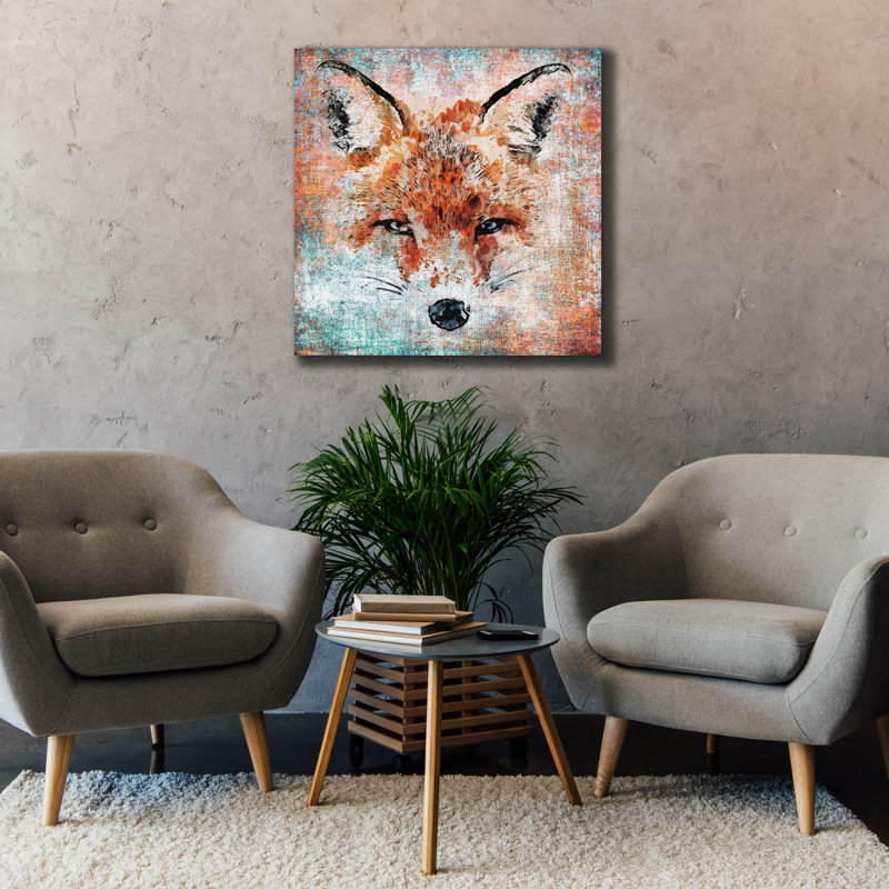 «Red Fox 3» par Irena Orlov, art mural sur toile, H 37 po x l 37 po x P 1,5 po