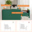 Commode 3 tiroirs cannelée, commode en bois 27,9 po avec poignées dorées, armoire de rangement pour le couloir et le vestibule-1178986070