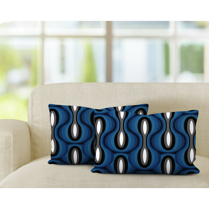 Outdoor Reversible Throw Pillow, Black