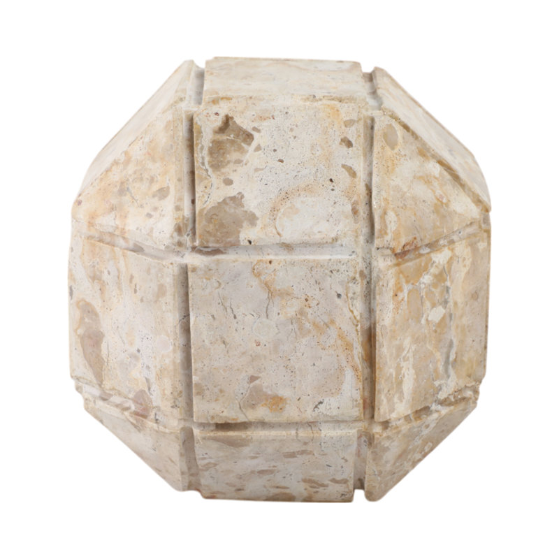 Grande sphère en marbre beige Hershman Pompano, H 5 po x l 5 po x P 5 po