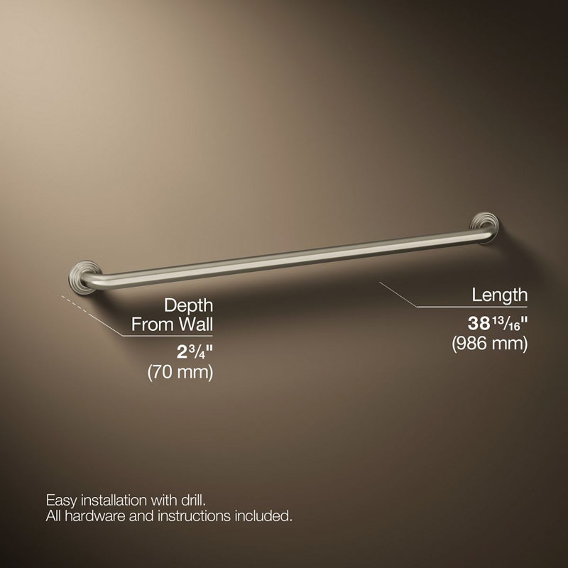 Traditional Grab Bar, Vibrant Brushed Nickel, 36"W