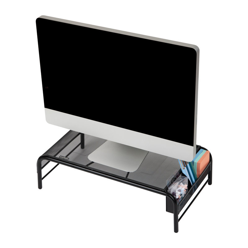 Support d'écran Mind Reader, siège d'appoint ventilé pour ordinateur portable, organisateur de bureau, rangement latéral, maille métallique