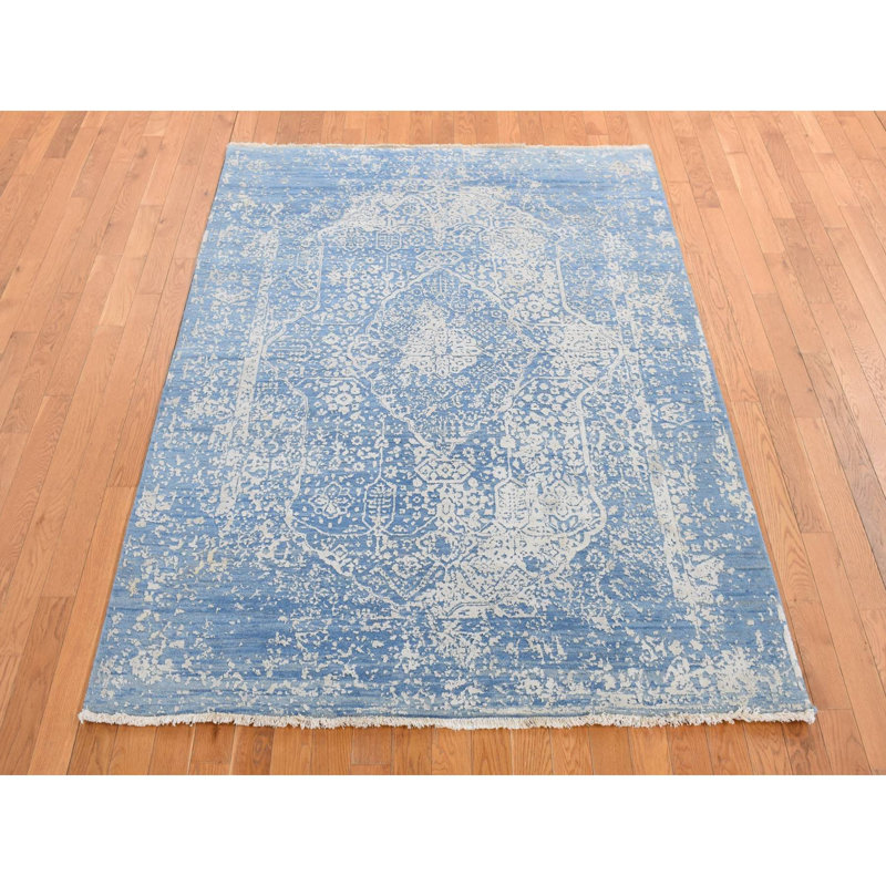 Tilghmanton One-of-a-Kind 5'1" X 7' New Age Silk Area Rug Blue