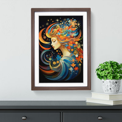 XYZ-FRM-V1223-6385 Virgo Zodiac Orphism No.2 - Single Picture Frame Print on Wood
