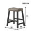 Ensemble de tabouret de bar rustique en bois de 2 à 25 pouces avec siège en cuir brun, finition vieillie et structure robuste - Siège à hauteur de comptoir peu encombrant pour la cuisine et le bar-678156580