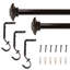 Tringle à rideaux simple carrée 1 po bronze huilé-1587800399