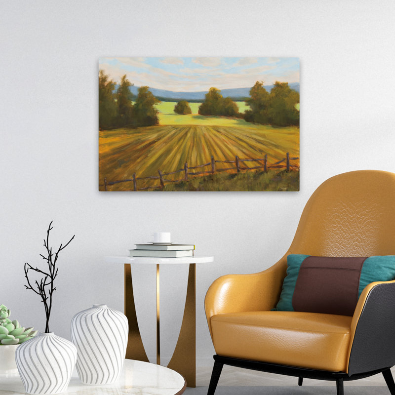 Ferme / campagne et champs contemporains, H 24 po x l 16 po