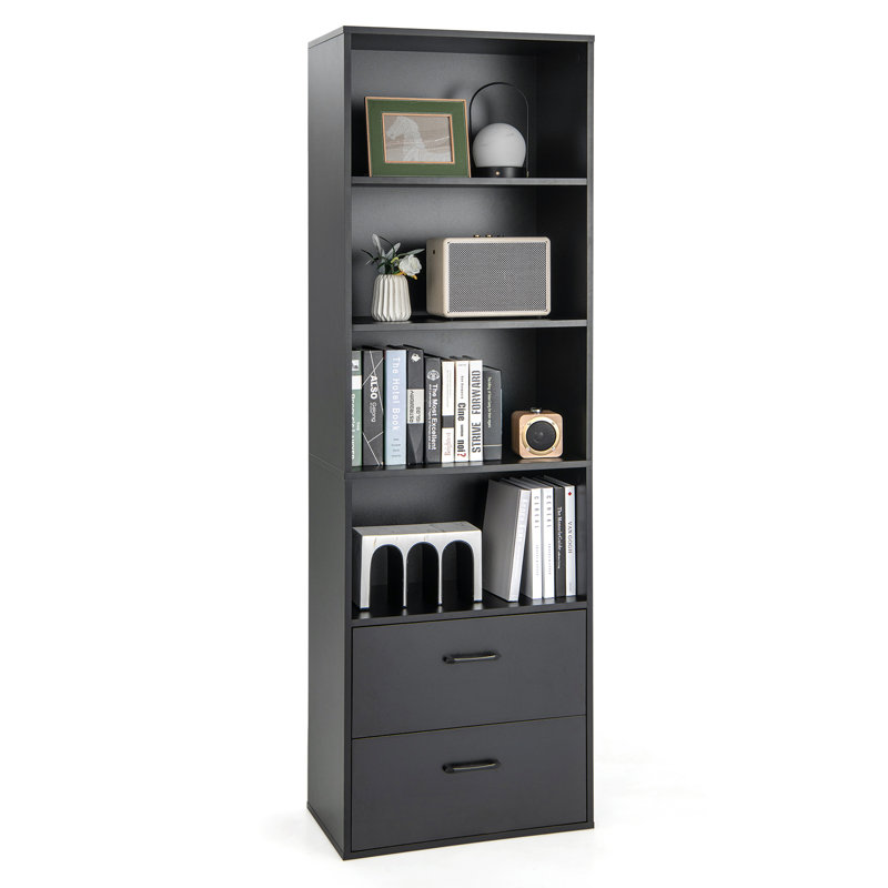 Marquell 477.52 cm H x 60 cm W Standard Bookcase, Black
