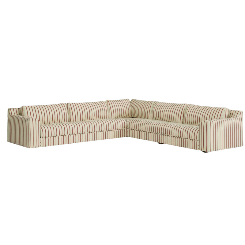 Elevate 126" Corner Sectional, Brick Striped Hemp Blend
