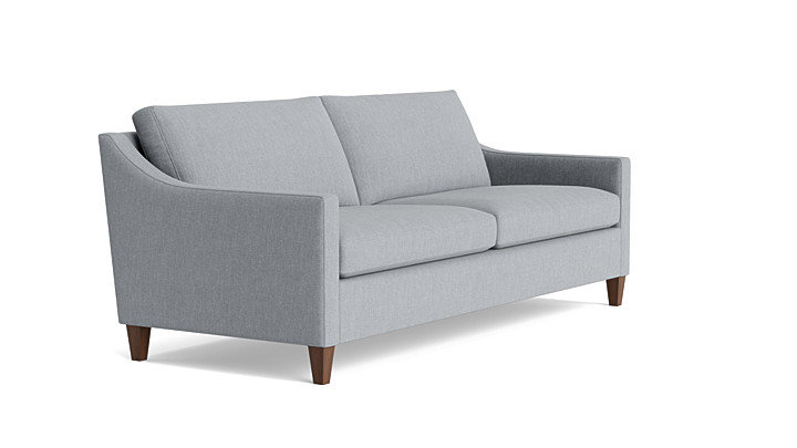 Vera Sofa (85"), Walnut Finish (Angled), Performance Weave - Zinc