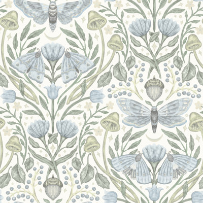 Mystic Moth Blush Forest Magic Wallpaper