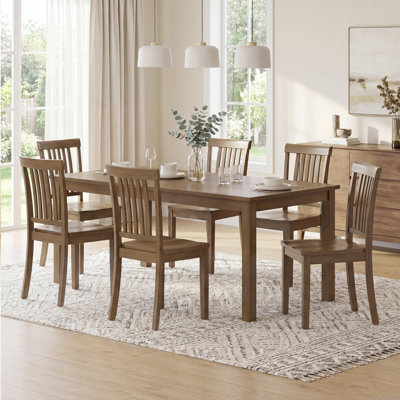 Slatted Back Dining Chair Solid Wood Side Chair