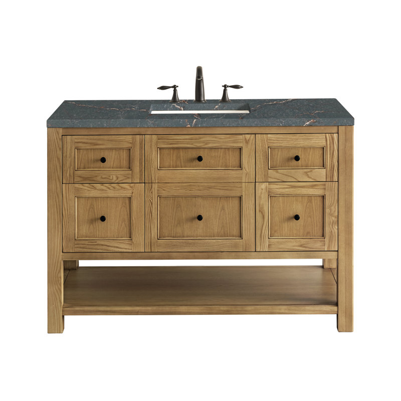 Breckenridge 48'' W Single Vanity, Light Natural Oak, Parisien Bleu, 8" Widespread