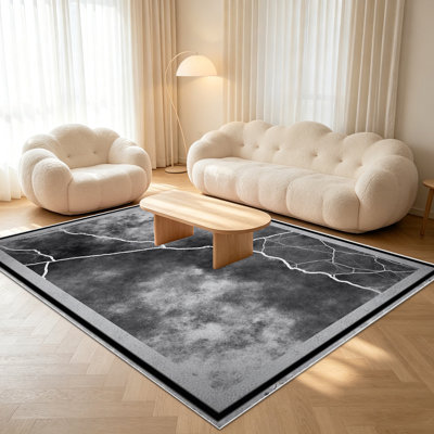 Tapis abstraits de style craquelé de 1 pièce pour le salon, doux et confortables, convenant à toutes les saisons, faciles à entretenir, tapis de sol intérieur lavable à la machine, convenant à une chambre à coucher, une salle à manger, un bureau, un patio, un balcon, un décor intérieur ou extérieur.