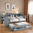 Wood Daybed With Trundle, Storage Drawers, Side Shelves And Desk-996216570-996216572