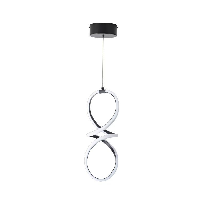 Luminaire suspendu moderne à spirale DEL, Noir mat