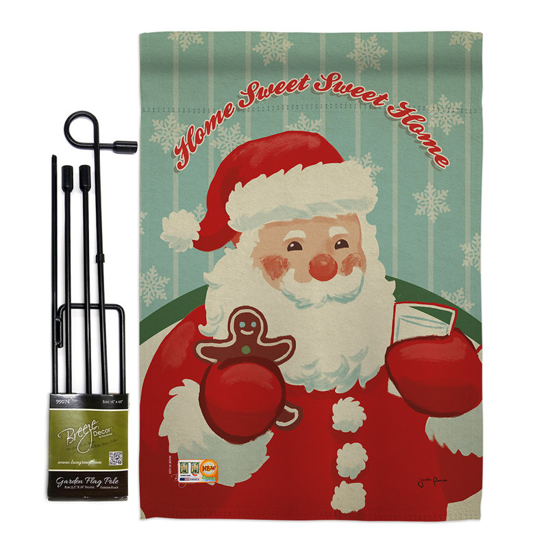 Très grand noël, impression de noël en polyester à 2 côtés 19 x 13 po drapeau de jardin