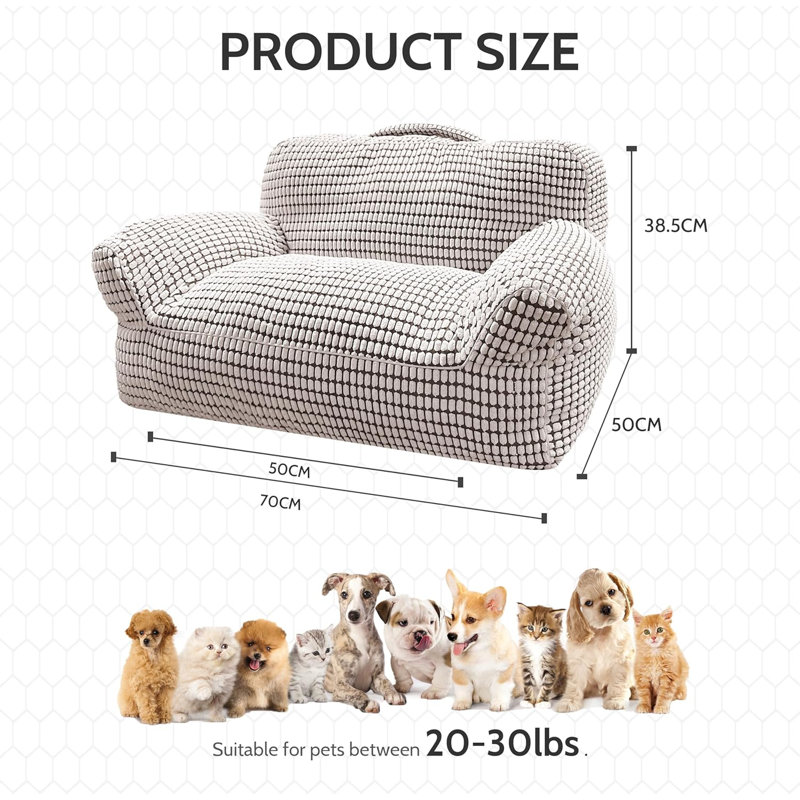 Modern Dog Sofa For Small Dogs And Cats, Pet Couch, Super Fluffy Dog Couch Cat Sofa Bed, Thick Lounge Bed, Dog Bed High For Small Dogs, Cats And All Small Pets, Washable