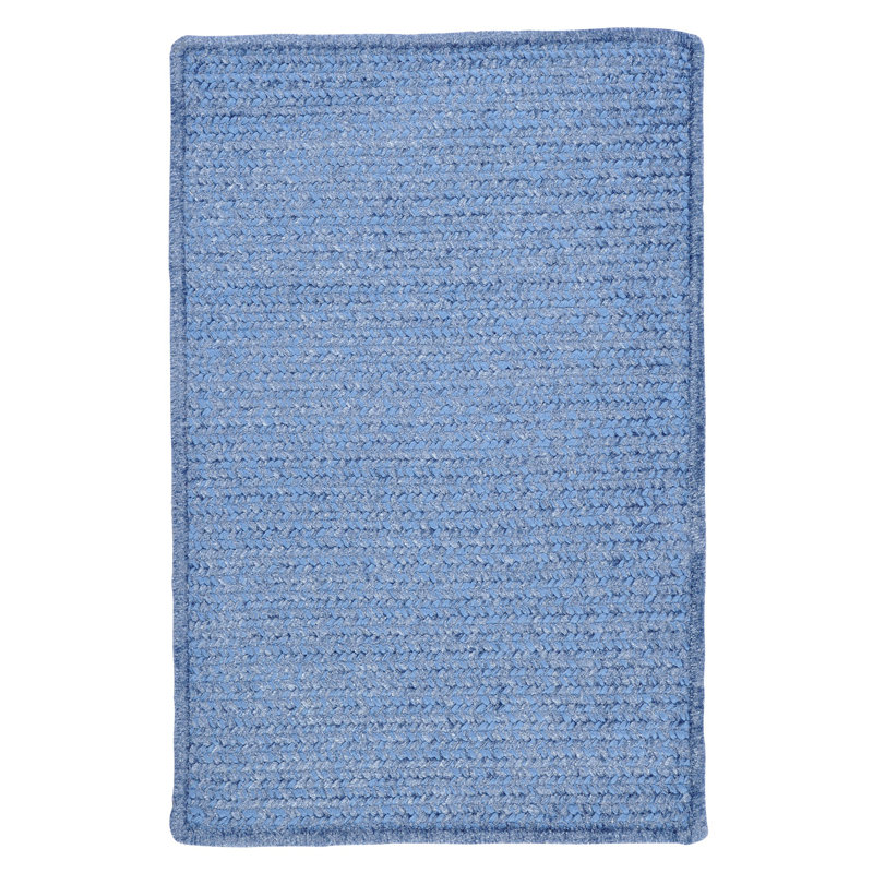 Tapis intérieur / extérieur bleu tressé Yaritza, Rectangle 12 pi x 15 pi