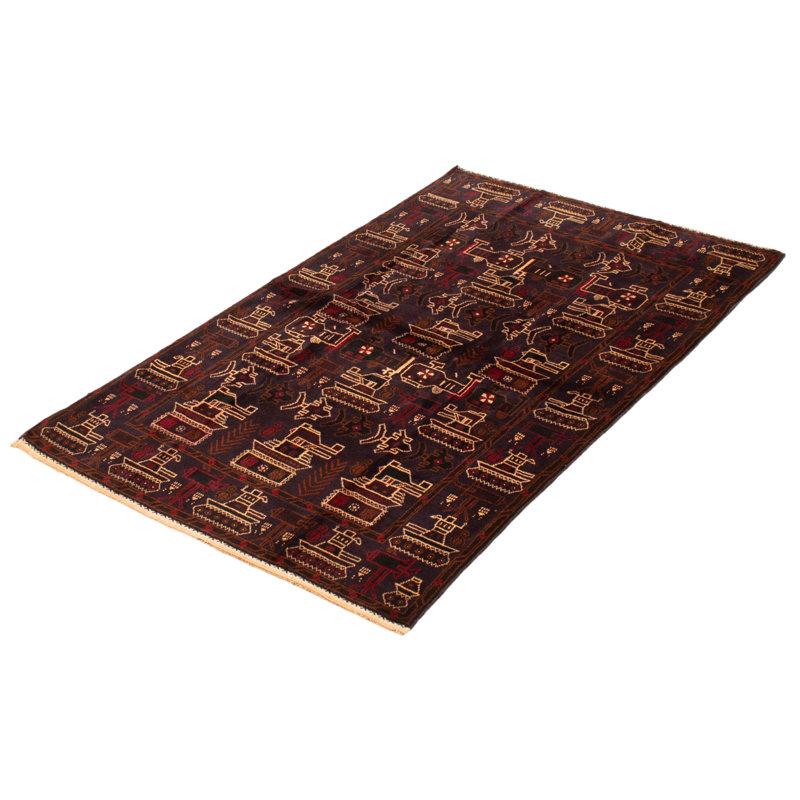 Tapis bleu foncé Saim Rare War 4 pi 1 po x 6 pi 5 po
