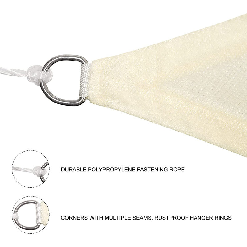 Dumbarton Rectangular Shade Sail, Cream, 300cm H x 300cm W x 0.2cm D