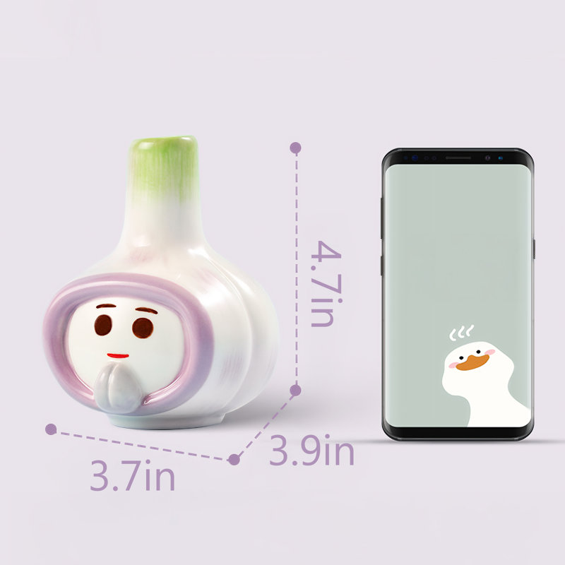 Funny Garlic Ceramic Vase, Cute Handmade Flower Vases, Small Vase For Flowers