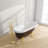 Vanity Art York 67 in. Red and White Acrylic Clawfoot Freestanding Soaking Bathtub with Left Pop-Up Drain