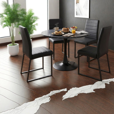 Compact Dining Table Sets(Must include both Table and Chair), MDF Marble Modern Kitchen Set
