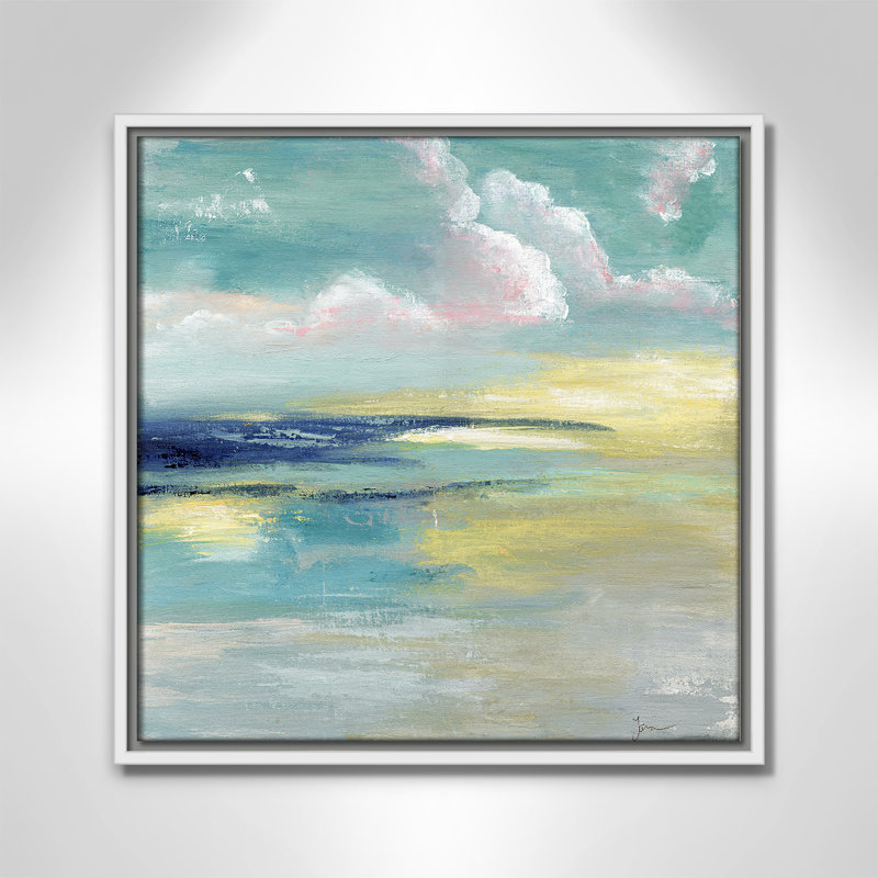 «Bertie Ocean View» par Tava Studios - reproduction d'art, Toile avec cadre blanc, H 17,5 po x l 17,5 po x P 2 po