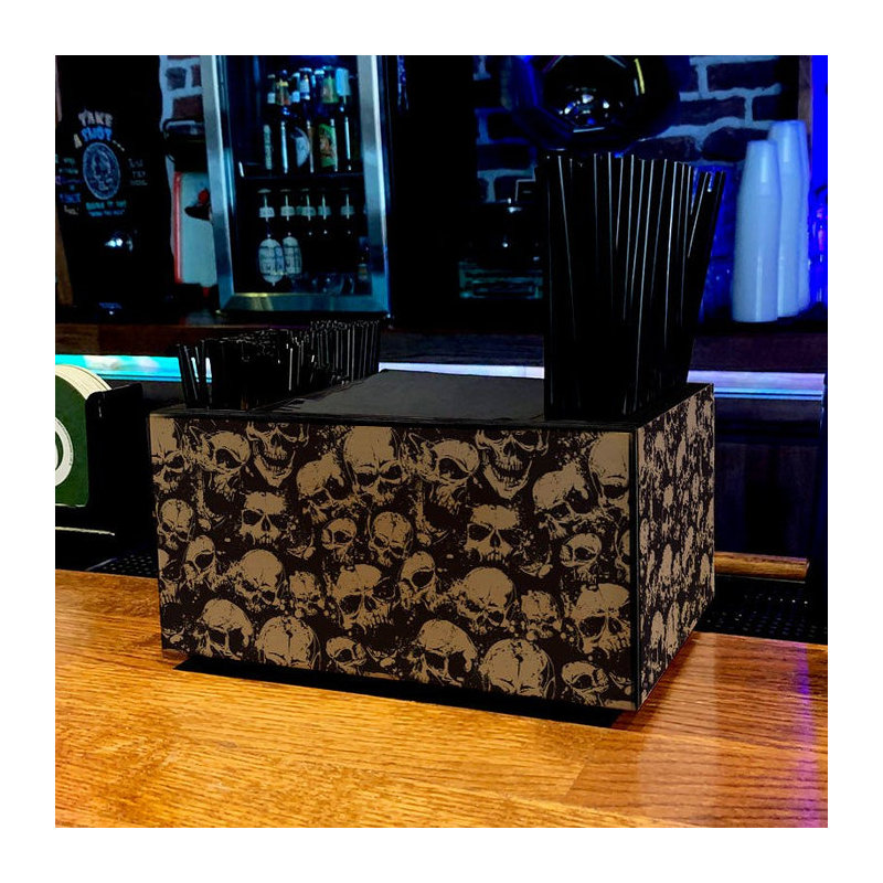 Plateau de bar en bois - Crânes