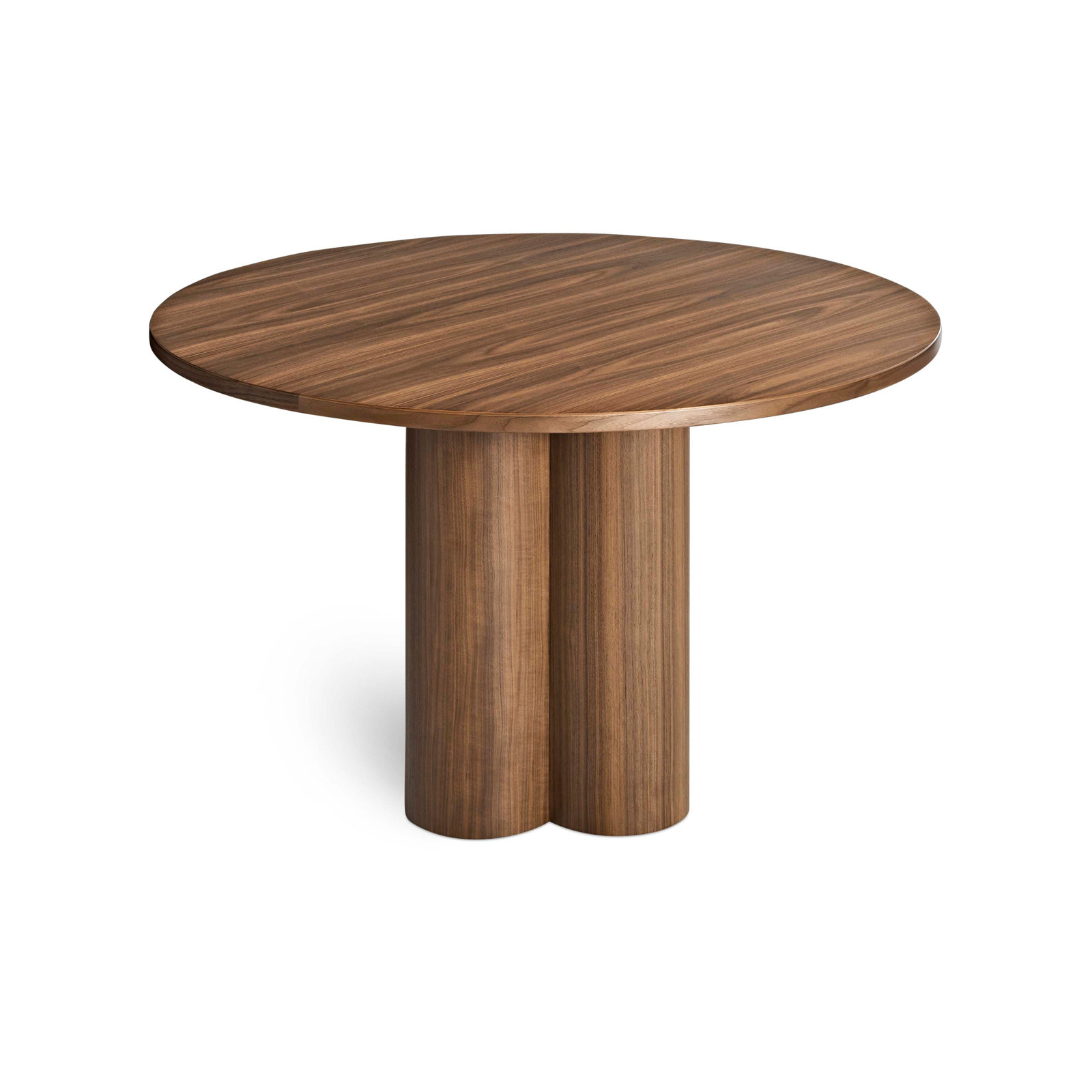 4 Quarter Round Dining Table, 48" W x 48" L, Walnut
