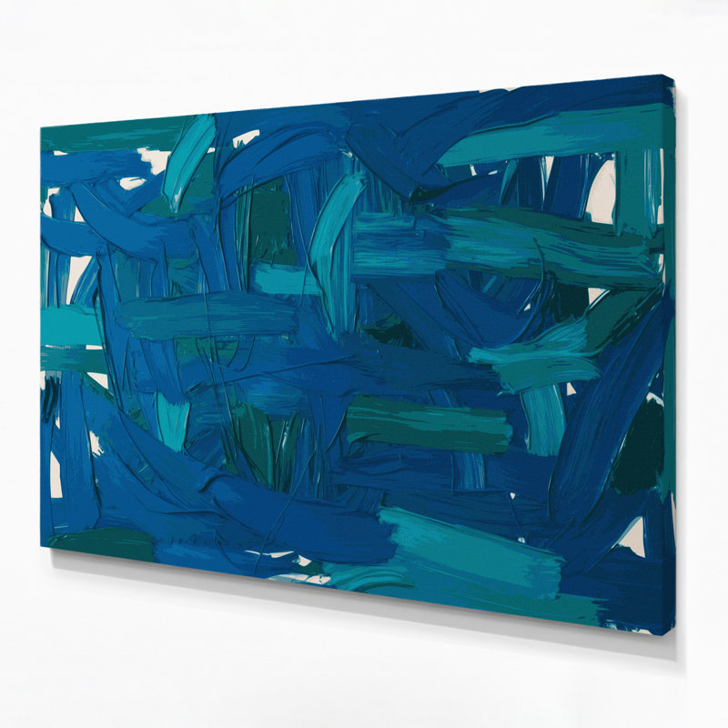«Neo Expressionism 47», art mural sur toile bleue, H 11 po x l 14 po
