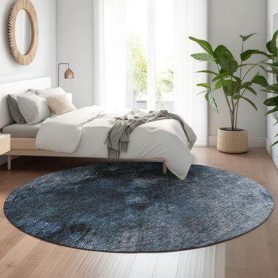Premium Machine Washable Cerrito AMF590 Blue Rug