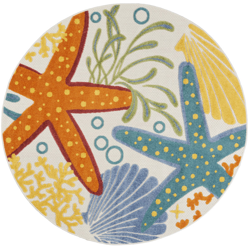 Tapis transitionnel multicolore Newton, Rond 5 pi 3 po