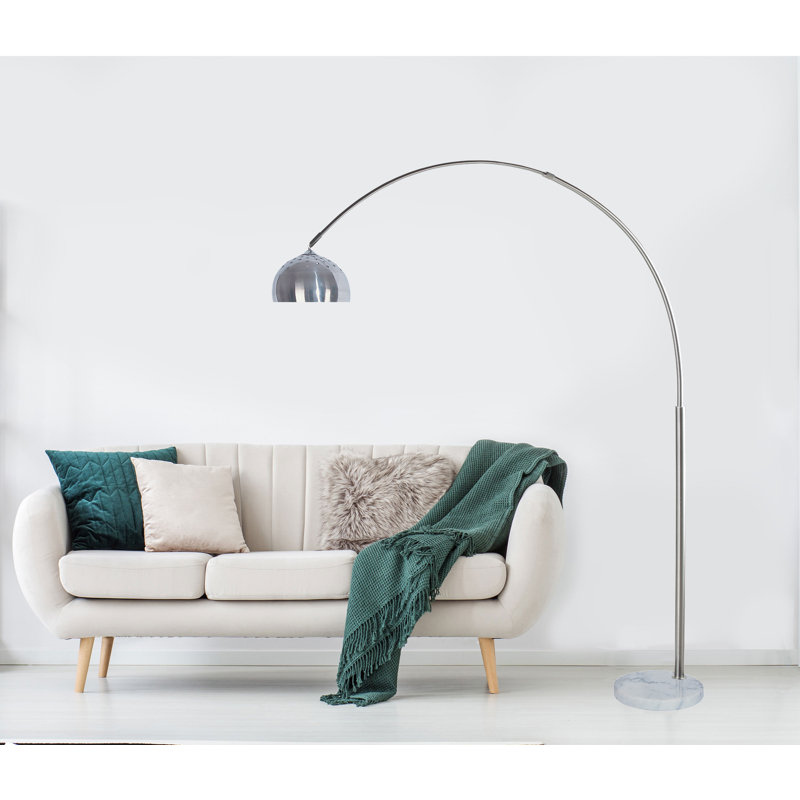 Funston 81'' Brush Steel Arched Floor Lamp