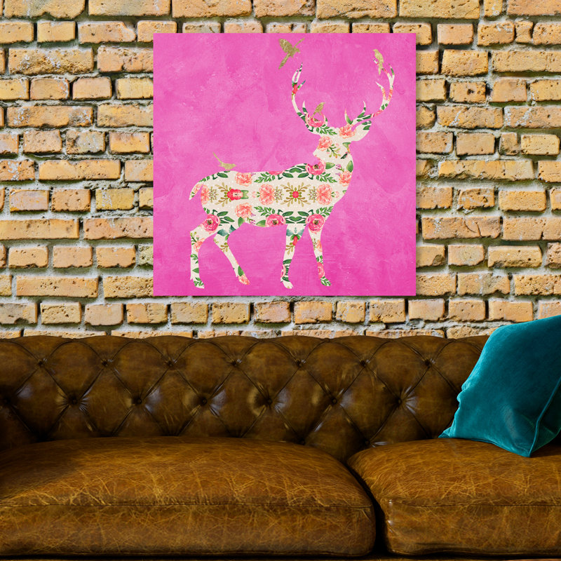 Preppy Stag by Oliver Gal - Wrapped Canvas Print, 30.5cm H x 30.5cm W