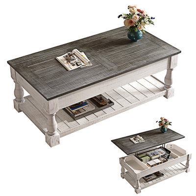Table basse à plateau relevable avec tablette