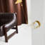 Seychelles Satin Gold Door Knob with Round Crystal Handle