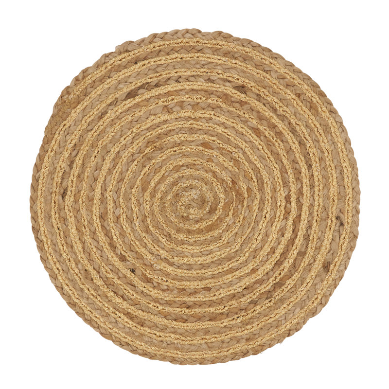 Gold Shimmer Spiral Jute Round Placemats, Set of 4