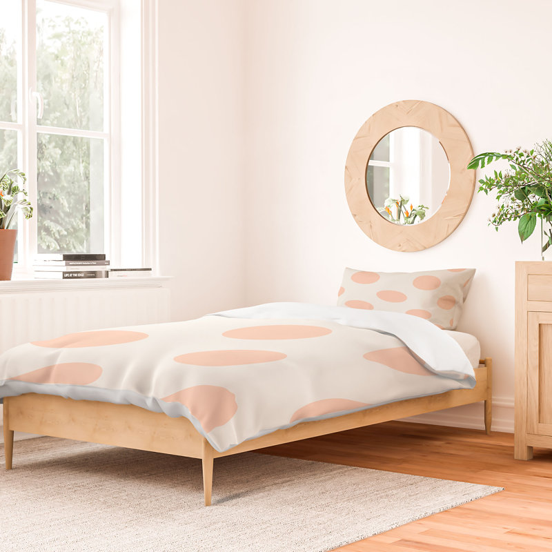 Housse de couette en microfibre, Pêche, Housse de couette simple très longue + 1 taie d'o