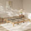 Base de lit plateforme en bois, lattes et pieds en bois robuste, support central en métal robuste-186043042-186043040