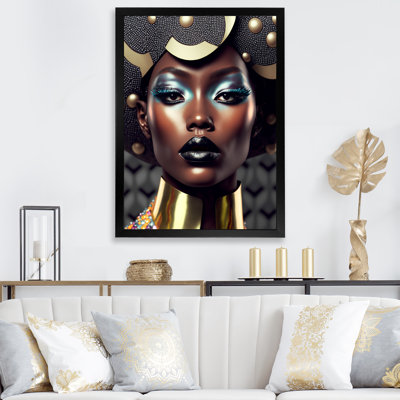 «Classy Portrait of Elegant African Lady III», reproduction sur toile